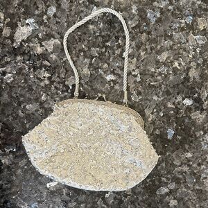 Chic Silver Beaded Women's Clutch